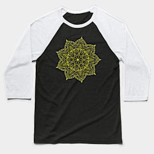 Yellow Mandala Baseball T-Shirt